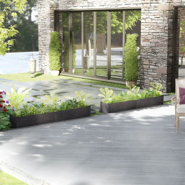 vidaXL 2 db sz&uuml;rke t&ouml;m&ouml;r fenyőfa kerti vir&aacute;gtart&oacute; 200 x 31 x 31 cm