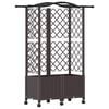 vidaXL Magas&iacute;tott &Aacute;gy Trellis-szel &eacute;s Tetővel Barna 122 x 40 x 144 cm