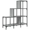 vidaXL sz&uuml;rke sonoma szerelt fa &eacute;s f&eacute;m k&ouml;nyvszekr&eacute;ny 92 x 30 x 102 cm