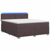 vidaXL Boxspring &aacute;gy matraccal &eacute;s LED-del S&ouml;t&eacute;t Barna 180 x 200 cm