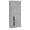 vidaXL betonsz&uuml;rke szerelt fa magasszekr&eacute;ny 69,5 x 34 x 180 cm