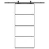 vidaXL fekete ESG &uuml;veg tol&oacute;ajt&oacute; f&eacute;mszerelv&eacute;ny-szettel 90x205 cm