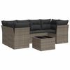 vidaXL 7 r&eacute;szes sz&uuml;rke polyrattan kerti &uuml;lőgarnit&uacute;ra p&aacute;rn&aacute;kkal