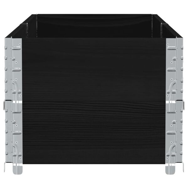 vidaXL fekete t&ouml;m&ouml;r fenyőfa kerti n&ouml;v&eacute;nytart&oacute; 150 x 50 cm