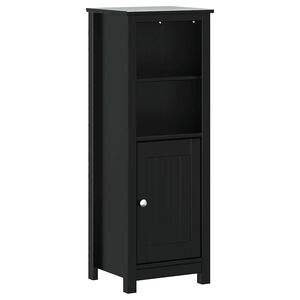 vidaXL BERG fekete t&ouml;m&ouml;r fenyőfa f&uuml;rdőszobaszekr&eacute;ny 40 x 34 x 110 cm