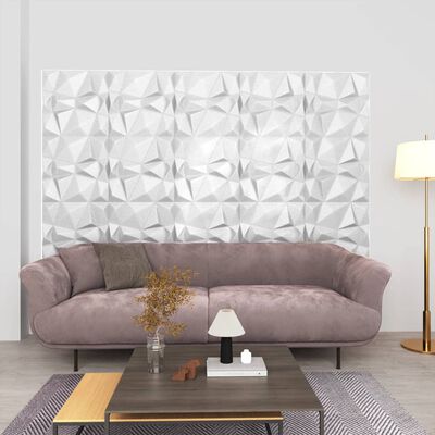vidaXL 24 darab gyémánt fehér színű 3D fali panel 50 x 50 cm 6 m²