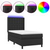vidaXL fekete műbőr rug&oacute;s &aacute;gy matraccal &eacute;s LED-del 100x200 cm