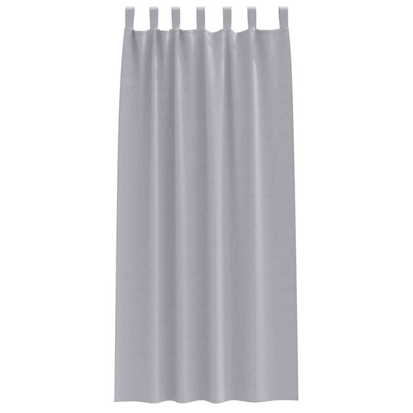 vidaXL Fekete F&uuml;gg&ouml;ny Gyűrűkkel 2 pcs F&eacute;m Sz&uuml;rke 225 x 140 cm
