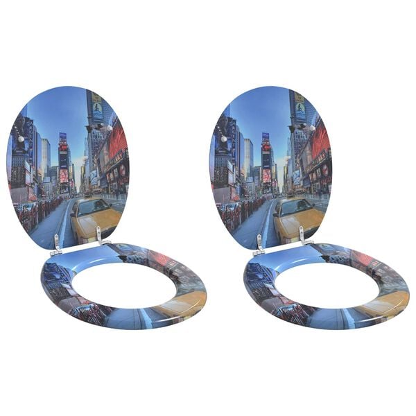 vidaXL WC &uuml;lőke 2 pcs Sz&uuml;rke 44 x 38 cm MDF lap