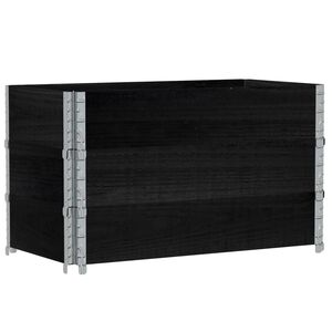 vidaXL fekete t&ouml;m&ouml;r fenyőfa kerti n&ouml;v&eacute;nytart&oacute; 100 x 50 cm
