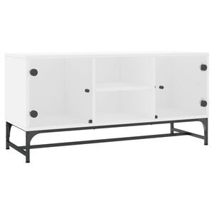 vidaXL feh&eacute;r TV-szekr&eacute;ny &uuml;vegajt&oacute;kkal 102 x 37 x 50 cm