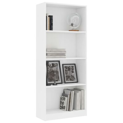 vidaXL 4-szintes fehér forgácslap könyvszekrény 60 x 24 x 142 cm
