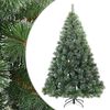 vidaXL Műanyag Rugalmas Kar&aacute;csonyf&aacute;t Havas Flokkal Z&ouml;ld 180 cm