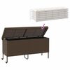 vidaXL barna polyrattan kerti tárolóláda kerekekkel 160x55x75 cm