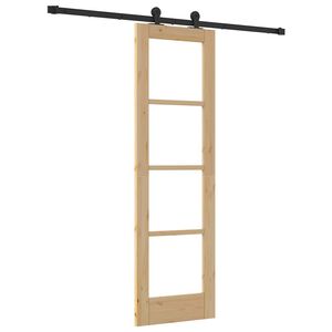 vidaXL Cs&uacute;sz&oacute; ajt&oacute; ORKDAL 61 x 198,5 cm T&ouml;m&ouml;r fenyőfa &eacute;s &uuml;veg