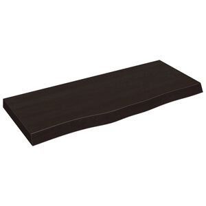 vidaXL s&ouml;t&eacute;tbarna kezelt t&ouml;m&ouml;r t&ouml;lgyfa fali polc 100x40x(2-6) cm