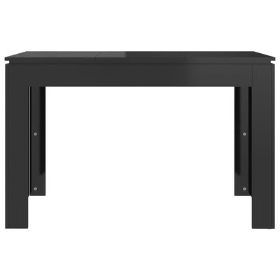 vidaXL magasfényű fekete forgácslap étkezőasztal 120 x 60 x 76 cm