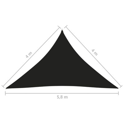 vidaXL fekete háromszög alakú oxford-szövet napvitorla 4 x 4 x 5,8 m