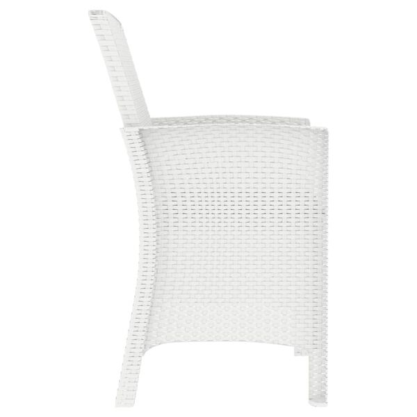 vidaXL feh&eacute;r polyrattan kerti sz&eacute;k p&aacute;rn&aacute;val