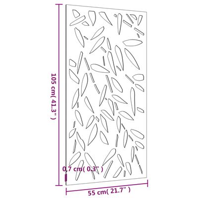 vidaXL bambuszlevél-mintás corten acél kerti faldísz 105 x 55 cm