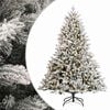 vidaXL Műanyag Hajtogat&oacute;s Kar&aacute;csonyfa 150 cm 150 LED Meleg feh&eacute;r