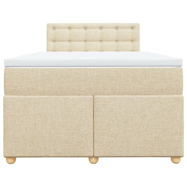 vidaXL kr&eacute;msz&iacute;nű sz&ouml;vet rug&oacute;s &aacute;gy matraccal 120 x 190 cm