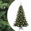 vidaXL Műkar&aacute;csonyfa g&ouml;mbbel 120 cm 150 LED Meleg feh&eacute;r PVC &eacute;s f&eacute;m