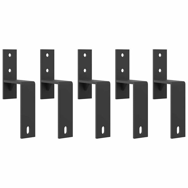 vidaXL fekete ac&eacute;l tol&oacute;ajt&oacute; f&eacute;mszerel&eacute;k k&eacute;szlet 213,5 cm