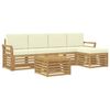 vidaXL K&uuml;lt&eacute;ri kanap&eacute; szett 6 pcs Feh&eacute;r &eacute;s Kr&eacute;m sz&iacute;nű 59 x 59 x 37 cm