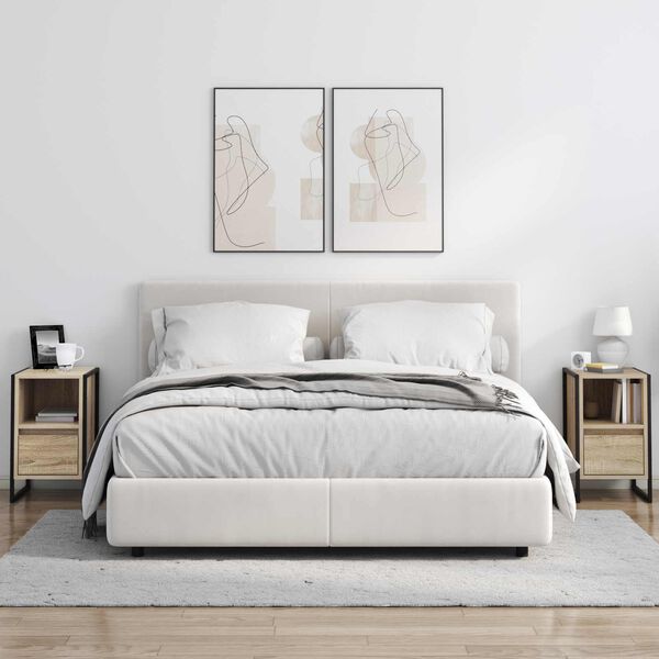 vidaXL &Eacute;jjeli asztal fi&oacute;kkal Sonoma 39,5 x 30 x 50 cm Faanyag