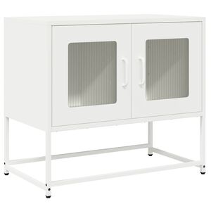 vidaXL feh&eacute;r hidegen hengerelt ac&eacute;l TV-szekr&eacute;ny 68x39x60,5 cm