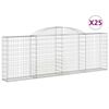 vidaXL 25 db &iacute;ves horganyzott vas gabion kos&aacute;r 300 x 30 x 100/120 cm