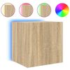 vidaXL sonoma t&ouml;lgy sz&iacute;nű fali TV-szekr&eacute;ny LED-ekkel 40,5x35x40 cm