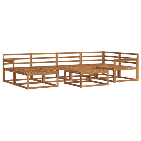 vidaXL K&uuml;lt&eacute;ri kanap&eacute; szett 7 pcs Term&eacute;szetes T&ouml;m&ouml;r Ak&aacute;cfa