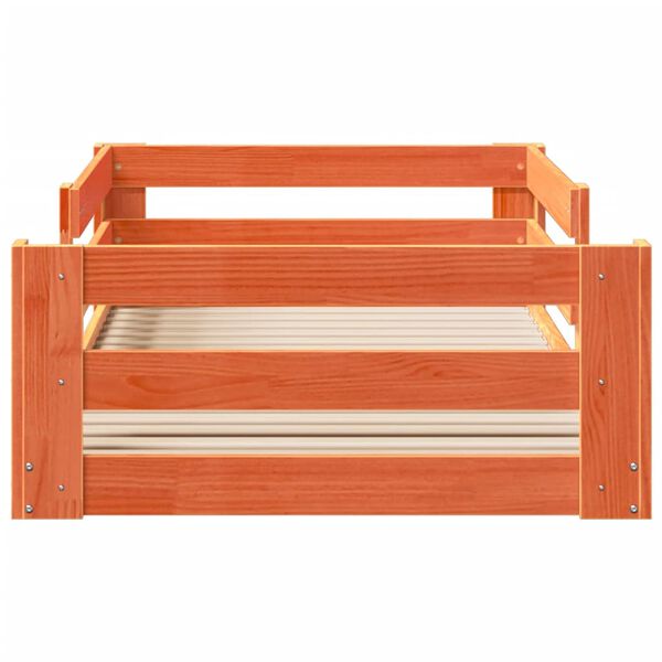 vidaXL viaszbarna t&ouml;m&ouml;r fenyőfa &aacute;gy matrac n&eacute;lk&uuml;l 100 x 200 cm