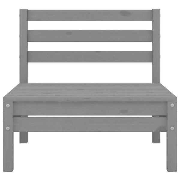 vidaXL 3 részes szürke tömör fenyőfa kerti ülőgarnitúra