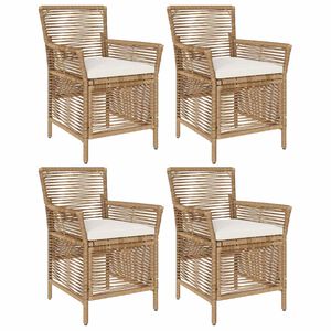 vidaXL K&uuml;lt&eacute;ri sz&eacute;k p&aacute;rn&aacute;val 4 pcs Beige &eacute;s kr&eacute;m polirattan