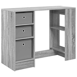 vidaXL Asztal Sz&uuml;rke Sonoma 100 x 40 x 75 cm Szerelt Fa