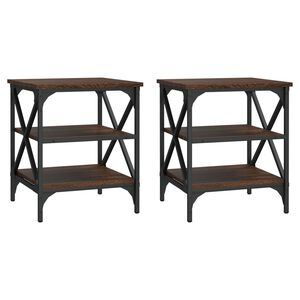 vidaXL 2 db barna t&ouml;lgy sz&iacute;nű szerelt fa kisasztal 40 x 42 x 50 cm