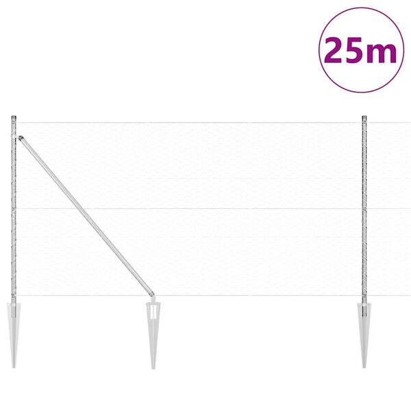 vidaXL Ker&iacute;t&eacute;soszlop Ez&uuml;st 25 x 1,2 m (36 mm h&aacute;l&oacute;) Ac&eacute;l