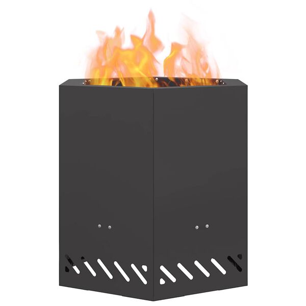 vidaXL F&uuml;stmentes Tűzhely Fekete 48 x 48 x 51 cm Ac&eacute;l