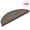 vidaXL &ouml;ntapad&oacute;s l&eacute;pcsőszőnyegek 30 db 56 x 17 x 3 cm b&eacute;zs f&eacute;lk&ouml;r alak&uacute;