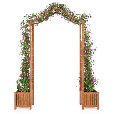 vidaXL tömör akácfa kerti boltív virágtartóval 180 x 40 x 218 cm