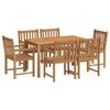 vidaXL 7 r&eacute;szes t&ouml;m&ouml;r t&iacute;kfa kerti &eacute;tkezőgarnit&uacute;ra 140 x 80 cm