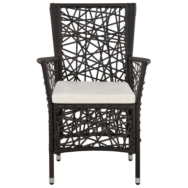 vidaXL 7 r&eacute;szes barna kerti &eacute;tkezőgarnit&uacute;ra