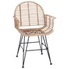 vidaXL Étkezőszék 2 pcs Természetes 57 x 54.5 x 85 cm Rattan és Vas