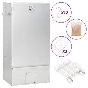 vidaXL horganyzott ac&eacute;l BBQ f&uuml;st&ouml;lőkemence hidegf&uuml;st-gener&aacute;torral