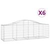 vidaXL 6 db &iacute;ves horganyzott vas gabion kos&aacute;r 200x50x60/80 cm
