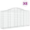 vidaXL 8 db &iacute;ves horganyzott vas gabion kos&aacute;r 200x30x100/120 cm
