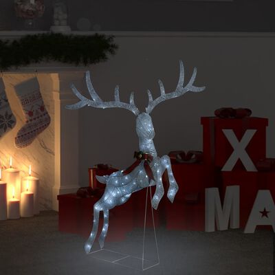 vidaXL hideg fehér repülő rénszarvas karácsonyi dekoráció 120 LED-del